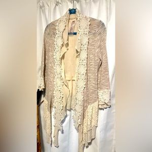 PRETTY ANGEL Victorian Cottage Core Lace Cardigan Sweater S Fits Larger